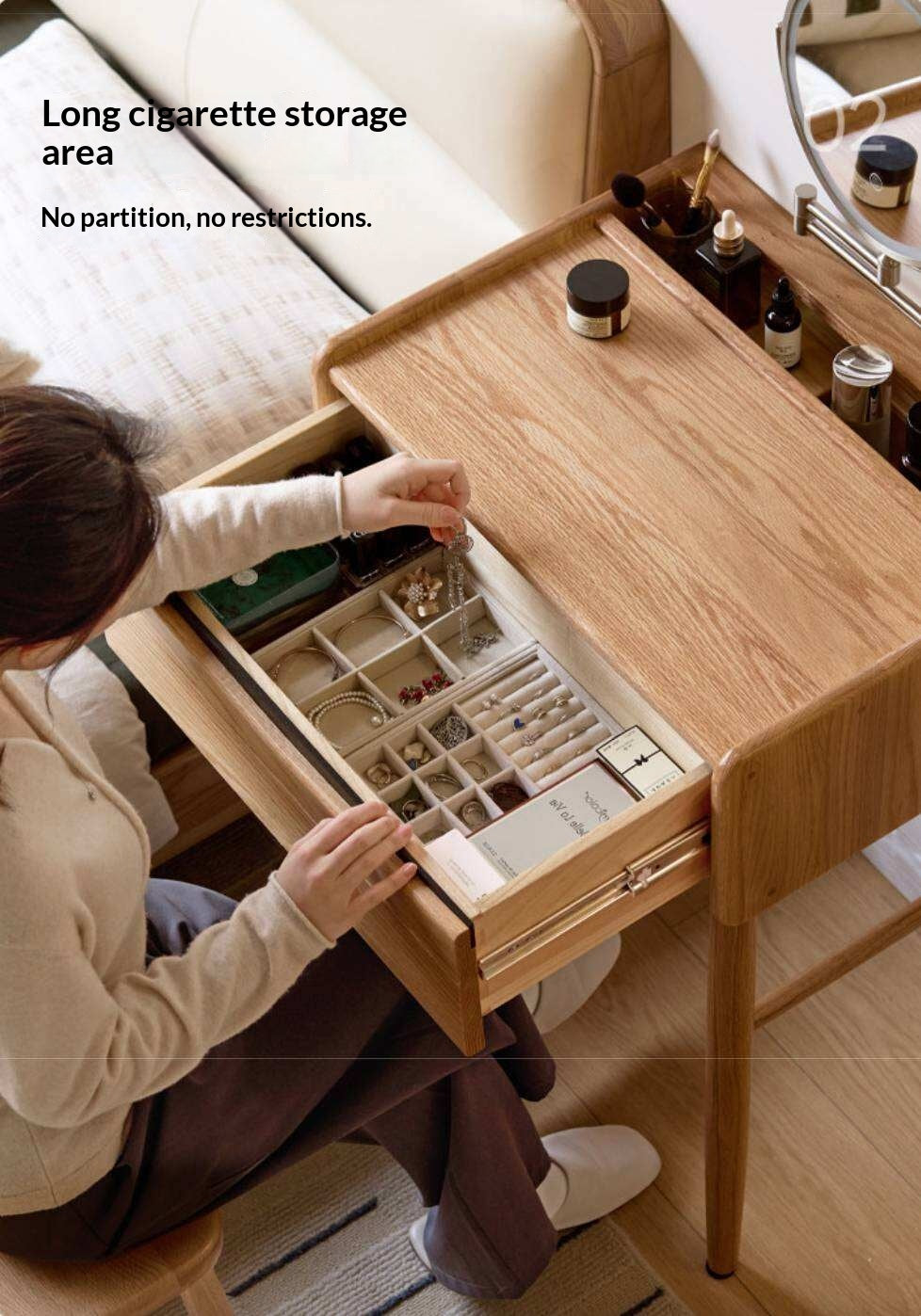 Oak Solid Wood Modern Simple Vanity Table