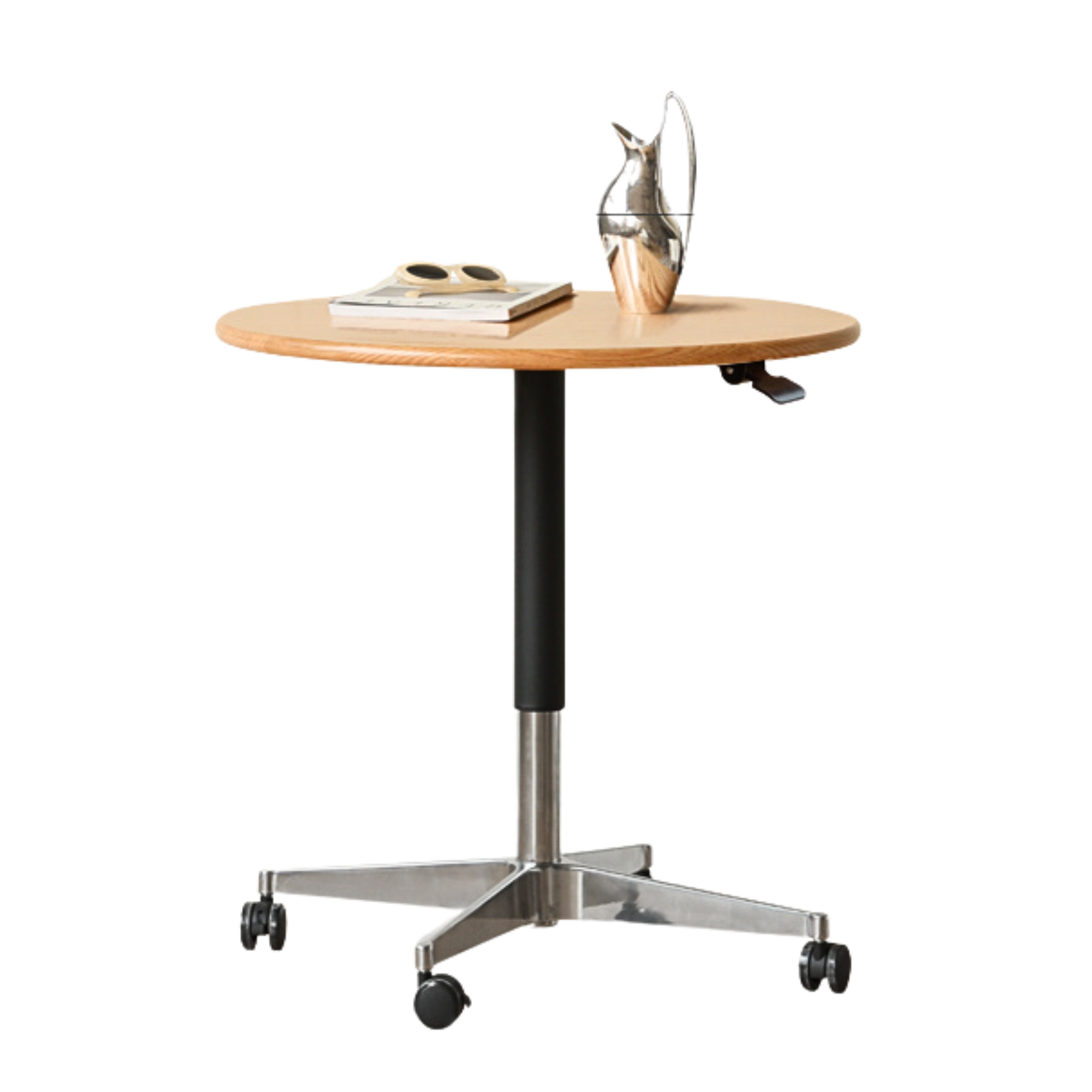 Black Walnut, Oak, Cherry Solid Wood Lifting Movable Side Table