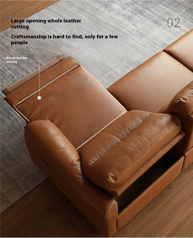 Leather Electric Zero Wall Sofa Italian Light Luxury.