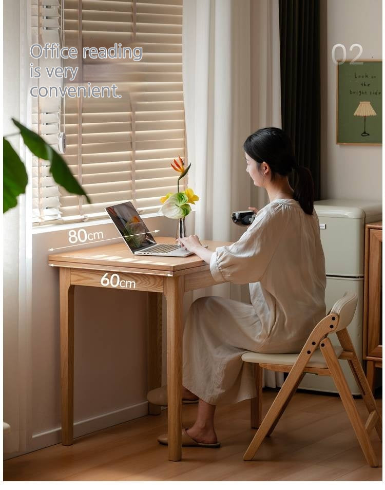 Oak Solid Wood Folding Small Dining Table