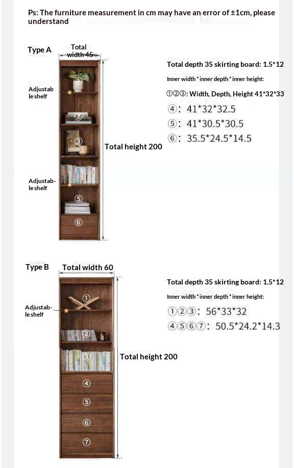 Black Walnut, Golden Sandalwood Solid Wood Bookshelf