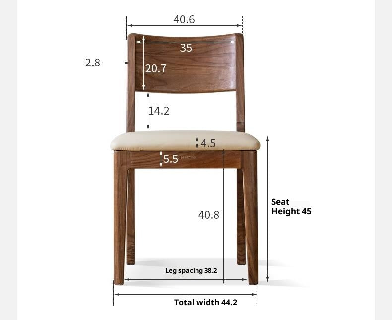 Set 4 pcs Black Walnut, Oak, Solid Rubberwood Dining Soft Chair