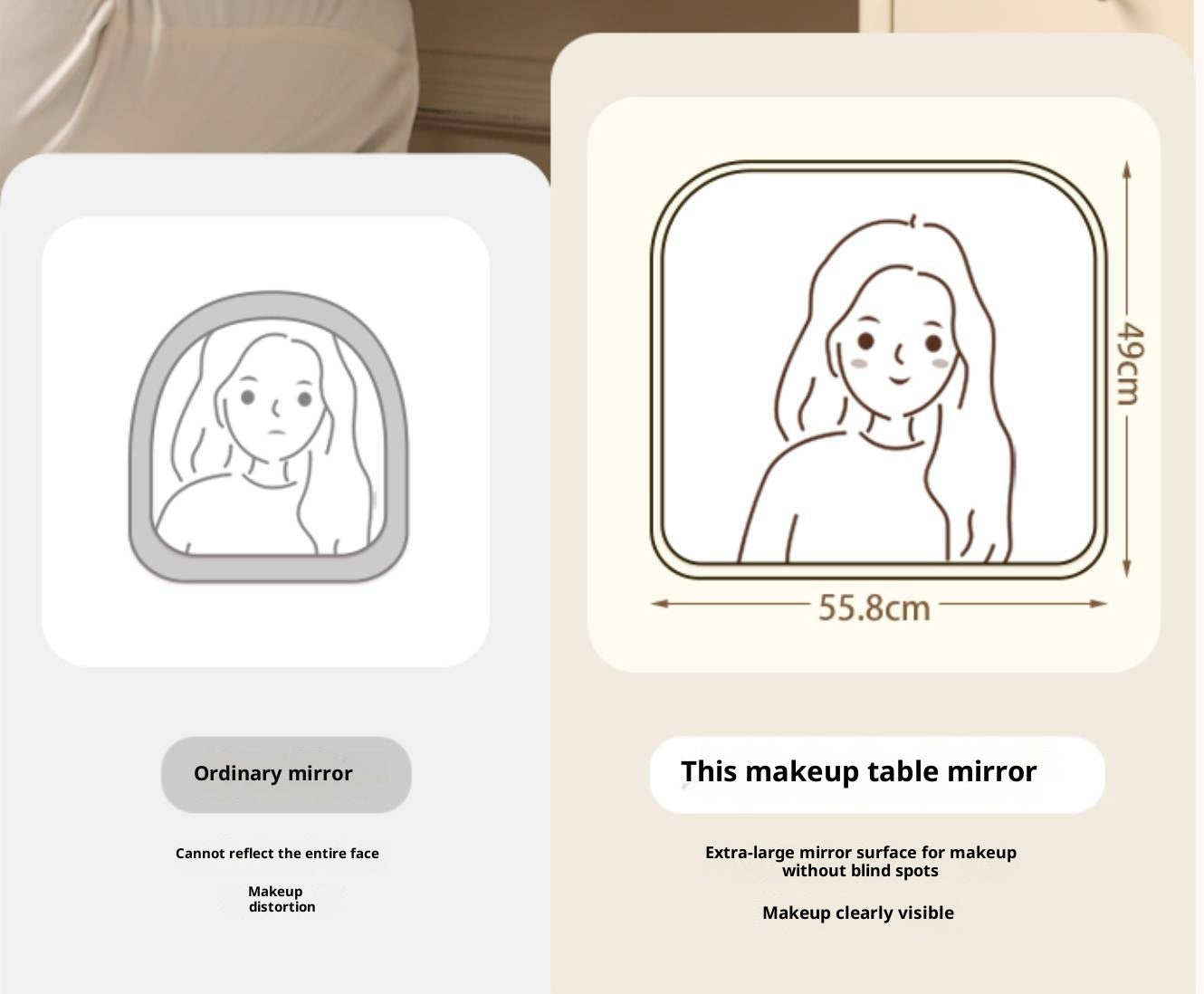 Solid Rubberwood Telescopic Multifunctional Dressing Table