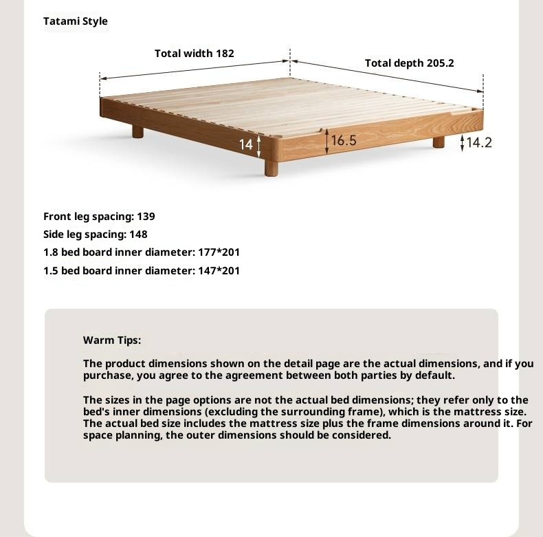 Oak, Ash Solid Wood Luminous Suspended Bed, Nordic Style