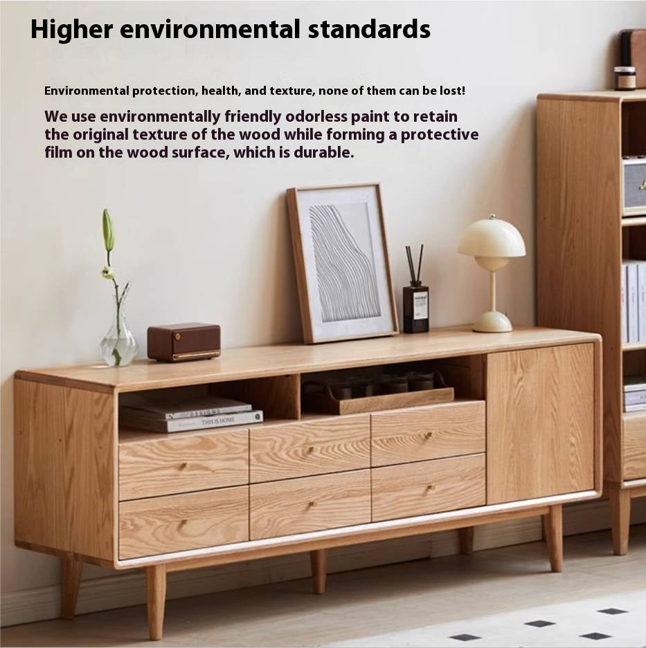 Oak Solid Wood Bedroom TV Cabinet