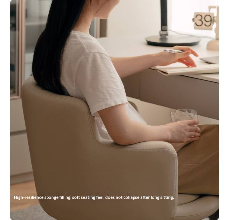 Organic Leather Soft Comfortable Italian Light Luxury Computer Chair
