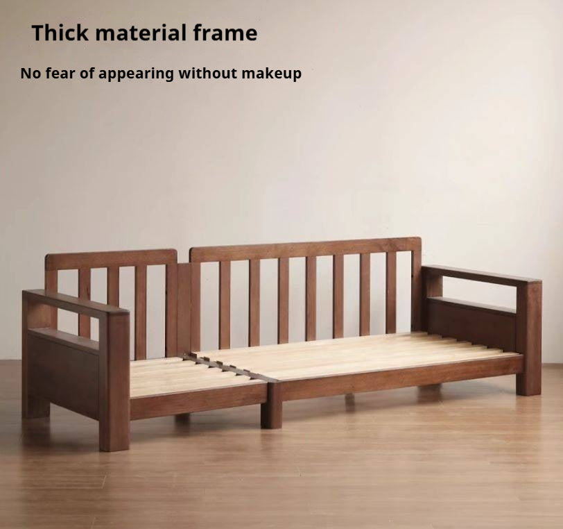 Sandalwood Solid Wood Fabric Sofa