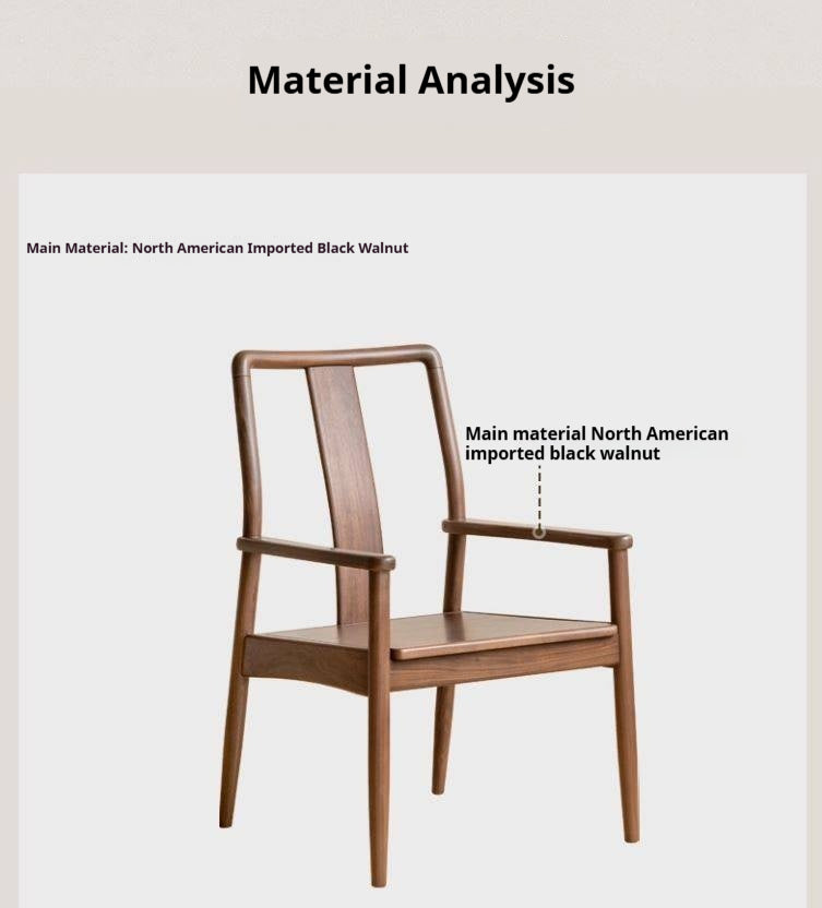 Black Walnut Solid Wood tea Chair