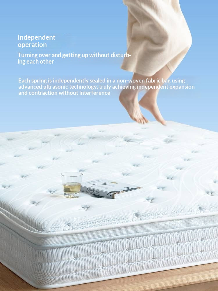 Zero-Glue Hypoallergenic Mattress — Anti-Mite, Breathable Bamboo Charcoal Soft Mattress with Independent Springs