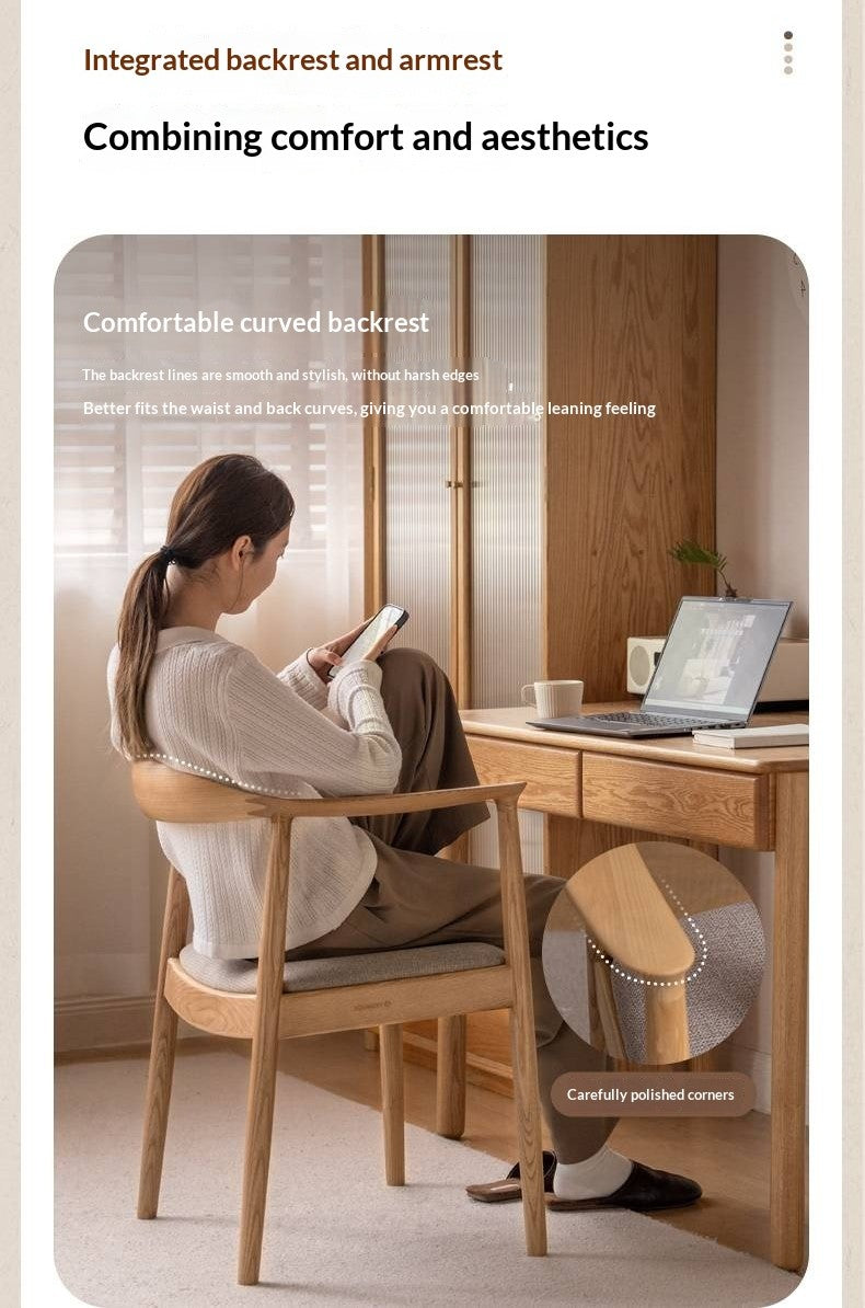 Ash Solid Wood Japanese Presidential Dining Chair