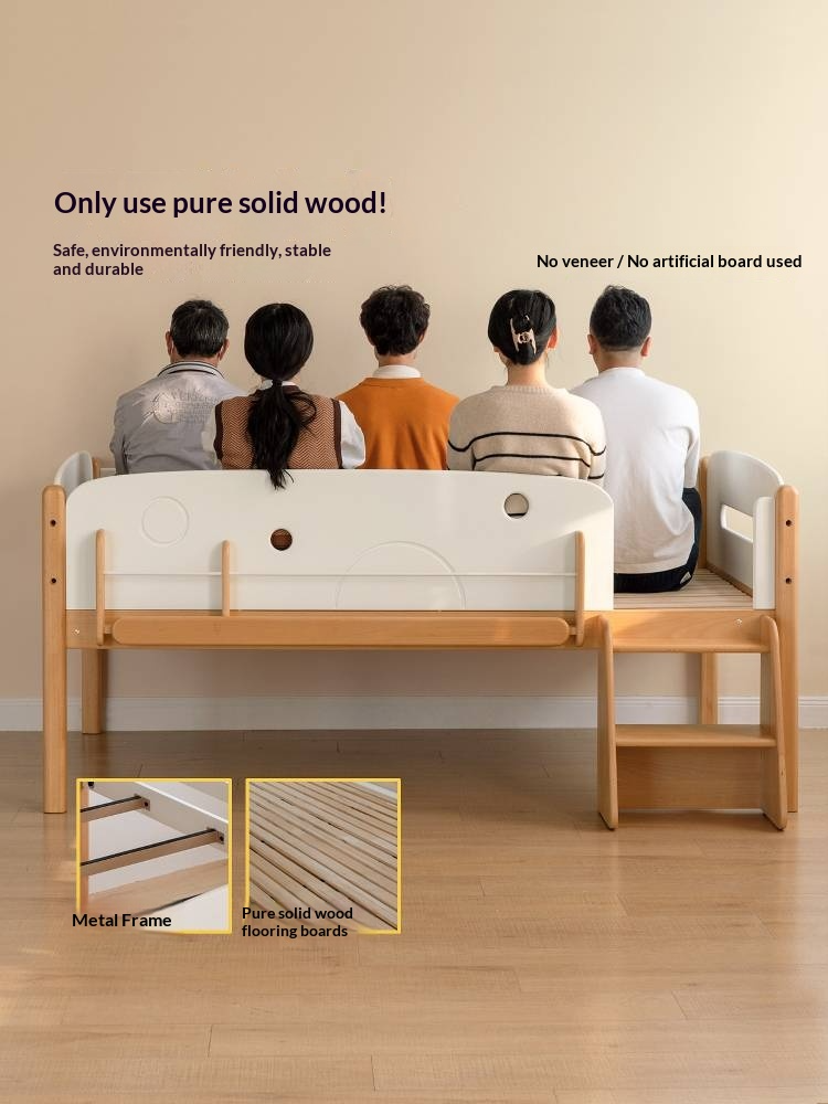 Beech Solid Wood Children's Multifunctional Storage Loft Bed