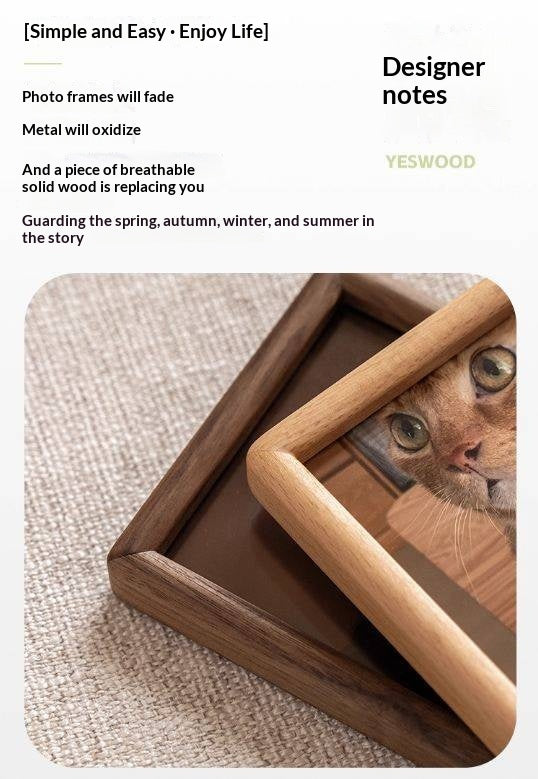 Black Walnut, Beech Solid Wood Photo Frame