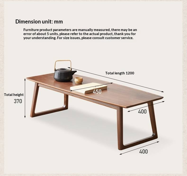 Black Walnut, Ash Solid Wood Low Small Coffee Table