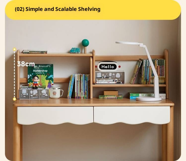 Beech Solid Wood Children's Desk Adjustable Writing Desk