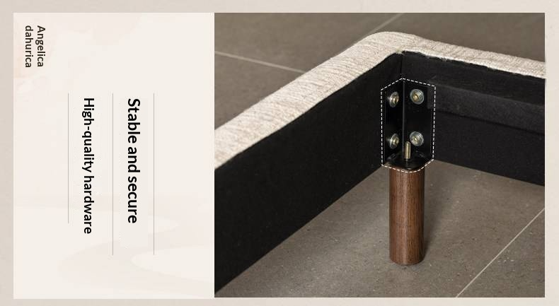 Fabric Beige Soft Bed Modern Style