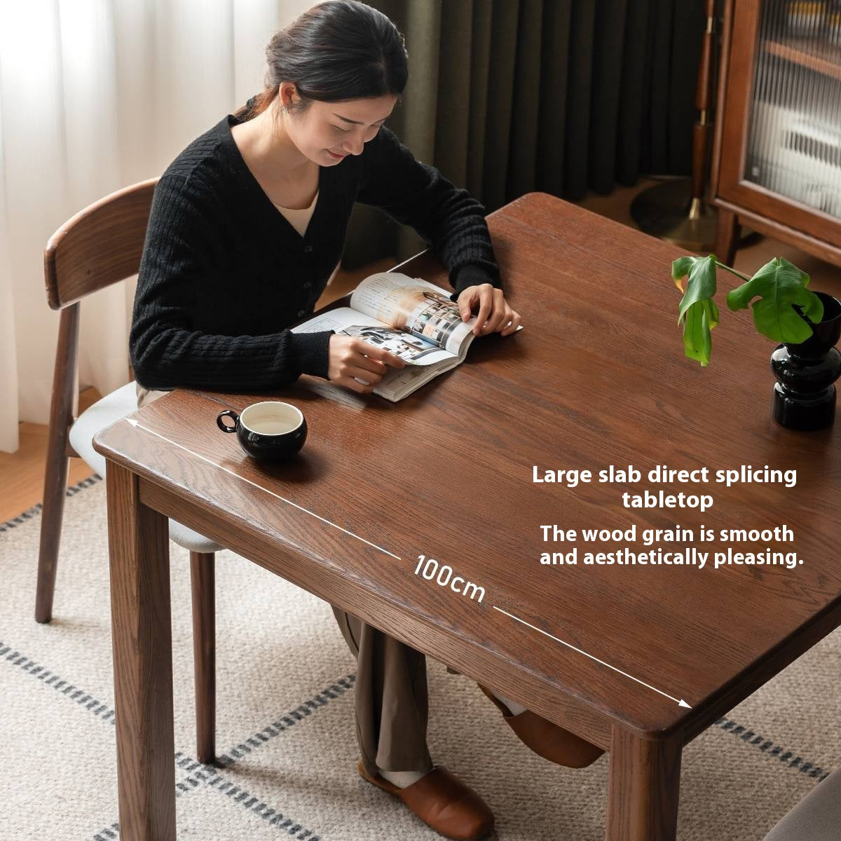 Oak Solid Wood Square Dining Table