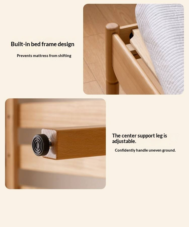 Oak, Beech Children's Bed — Simple Design with Soft-Padded Headboard