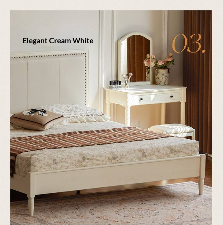 Oak Solid Wood Technology Fabric Soft Bed