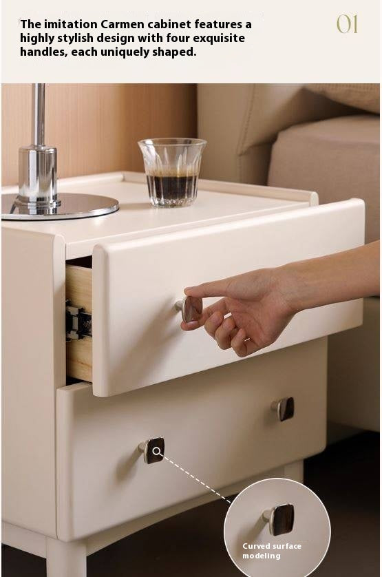Solid Rubberwood Modern Nightstand