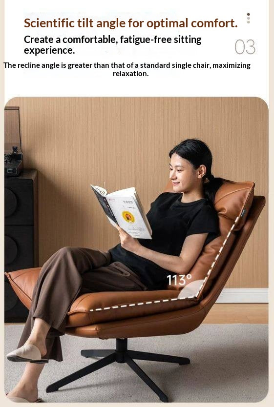 Organic Leather 360° Swivel Lounge Chair