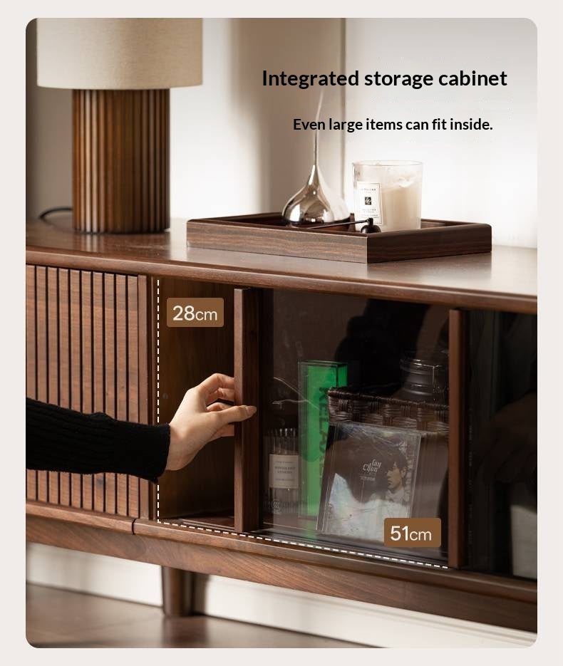 Black Walnut Solid Wood Modern TV Cabinet