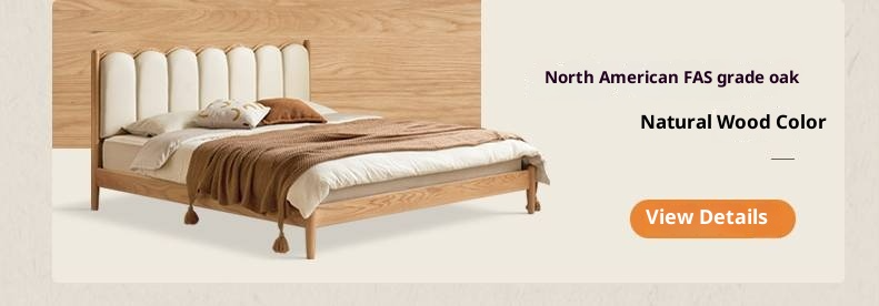 Poplar Solid Wood Bed, French Retro Style Piano Key Bed