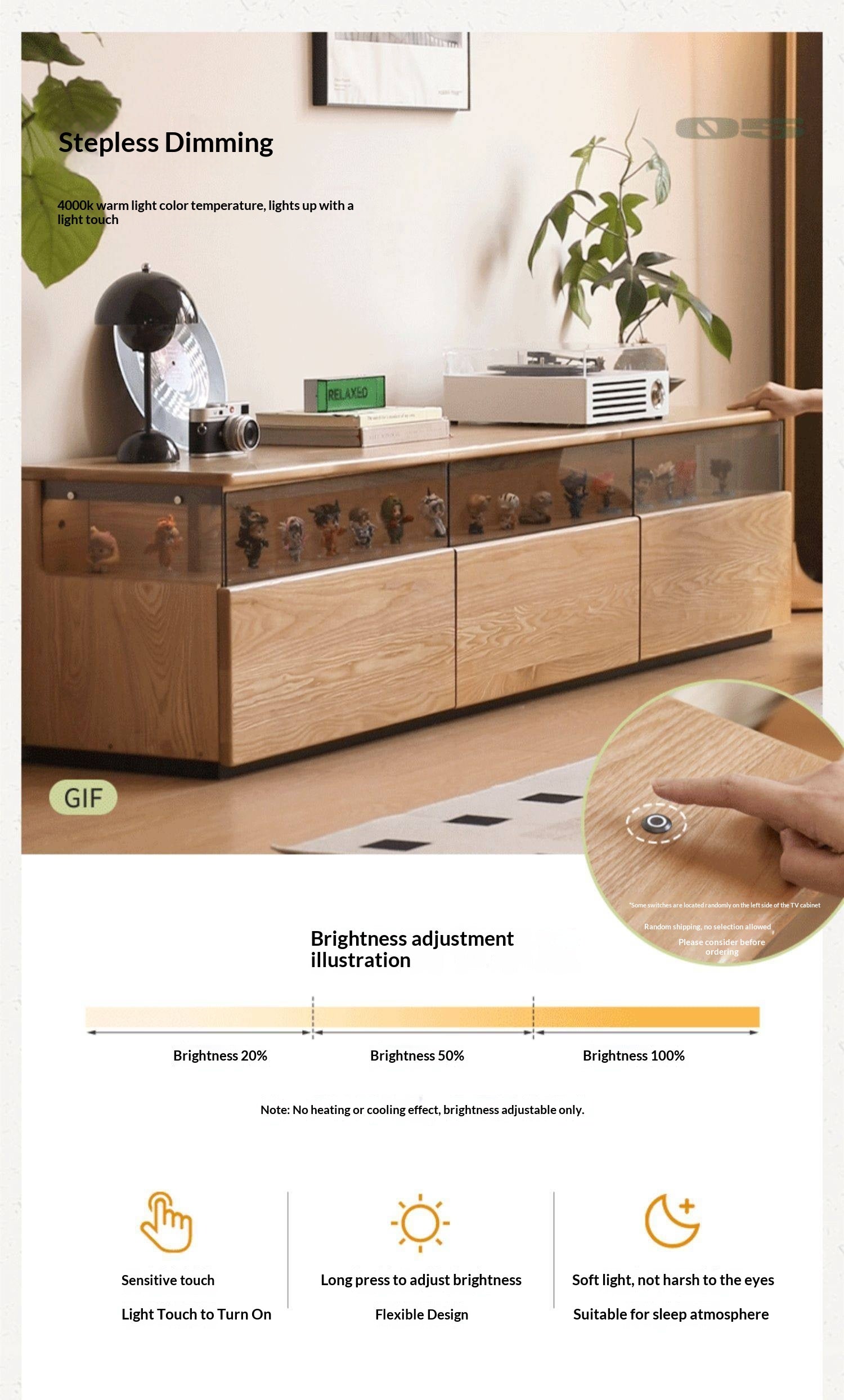 Ash Solid Wood Modern TV Cabinet