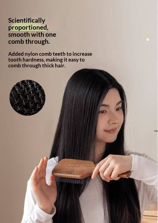Nordic Beech Solid Wood Hair Care Cushion Comb