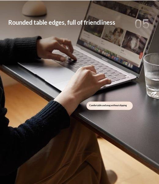 Oak Solid Wood Restaurant Light Luxury Style Rock Slab Long Table