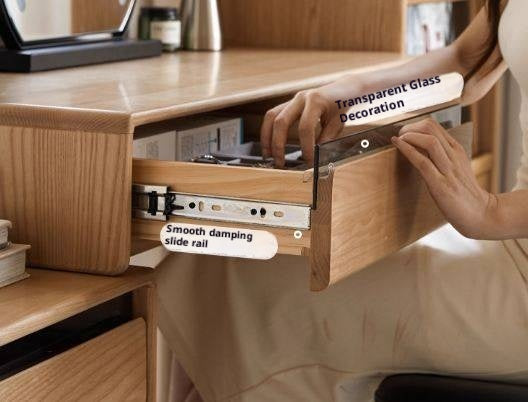 Ash Solid Wood Modern Retractable Dressing Table
