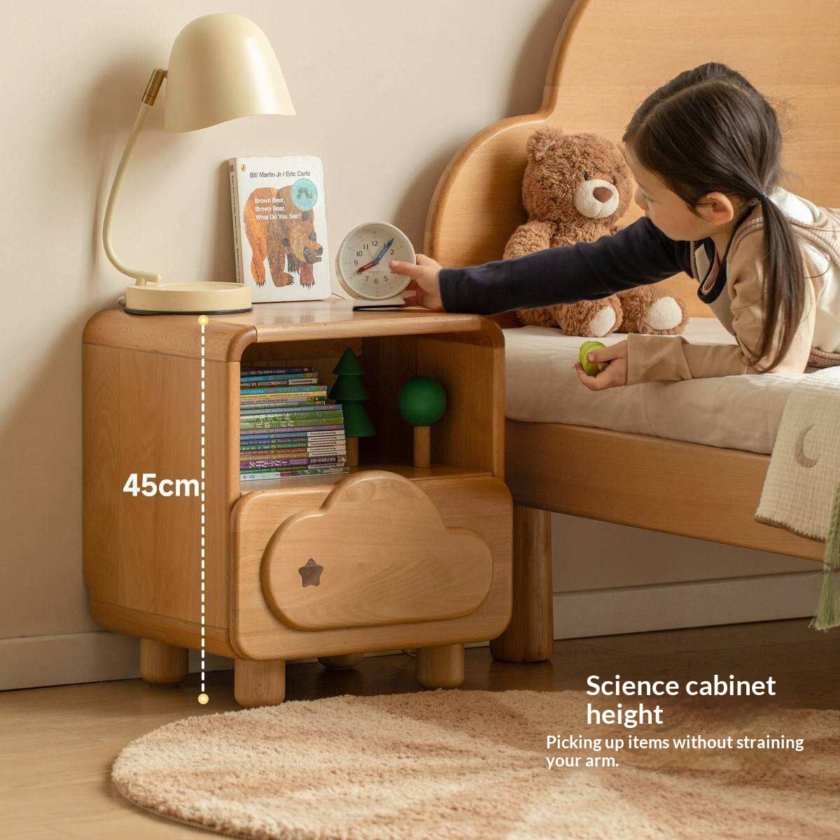 Beech Solid Wood Kids Nightstand