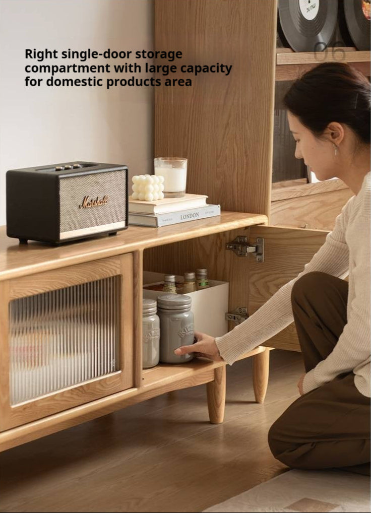 Ash Solid Wood Modern TV Cabinet