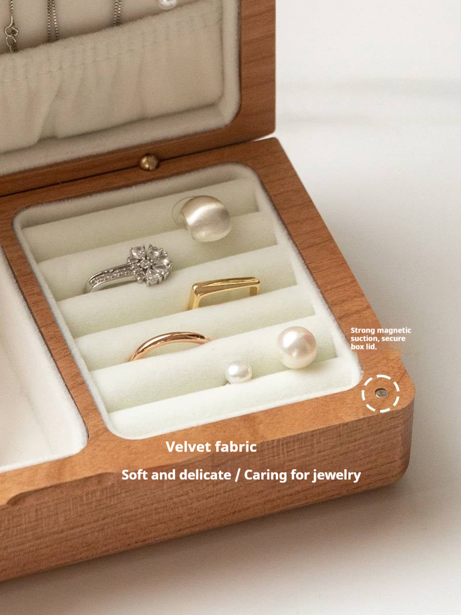 Black Walnut, Cherry Solid Wood Jewelry Box