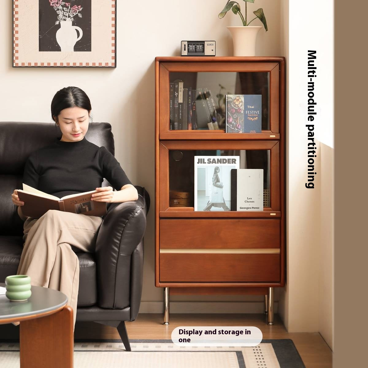 Poplar Solid Wood Ancient Style Side Cabinet.