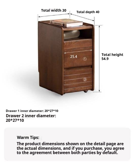 Oak Solid Wood Italian Light Luxury Nightstand