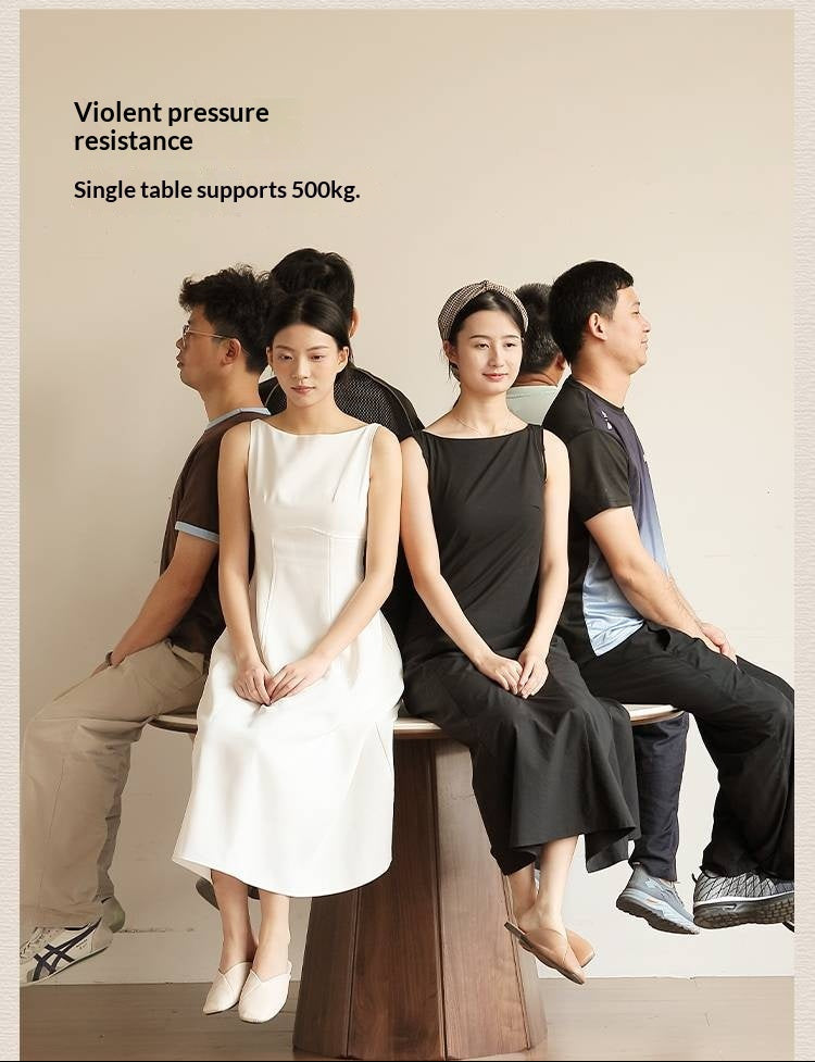 Black Walnut Solid Wood Round Slab Dining Table