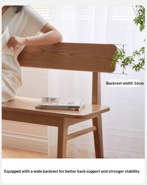 Oak Solid Wood Nordic Long Bench
