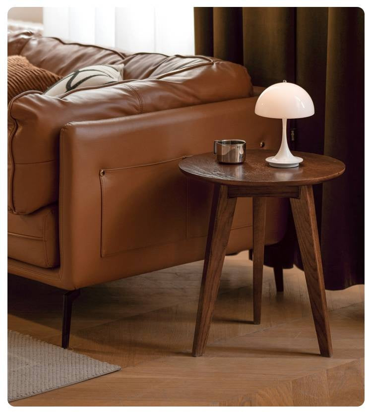 Oak, Solid Rubberwood Round Coffee Table Combination