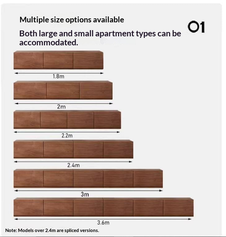 Black Walnut, Ash Solid Wood Floor Splicing Floor TV Cabinet.
