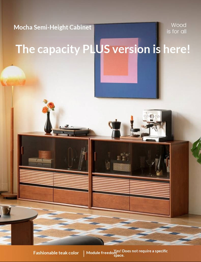 Poplar Solid Wood Vintage Style Study Storage Cabinet