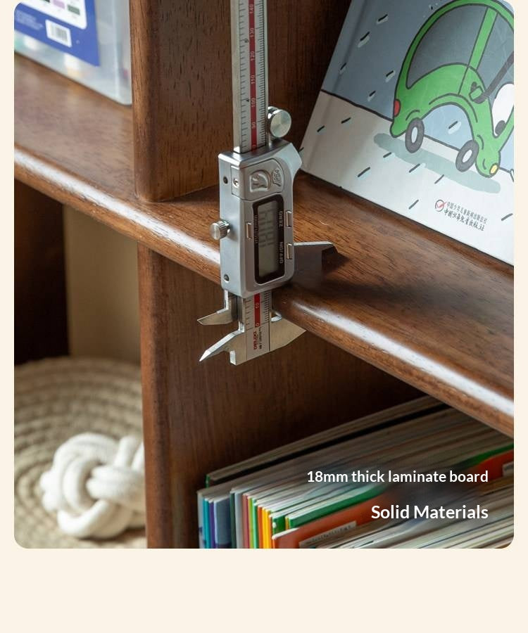Solid Rubberwood Retro Style Children's Bookcase