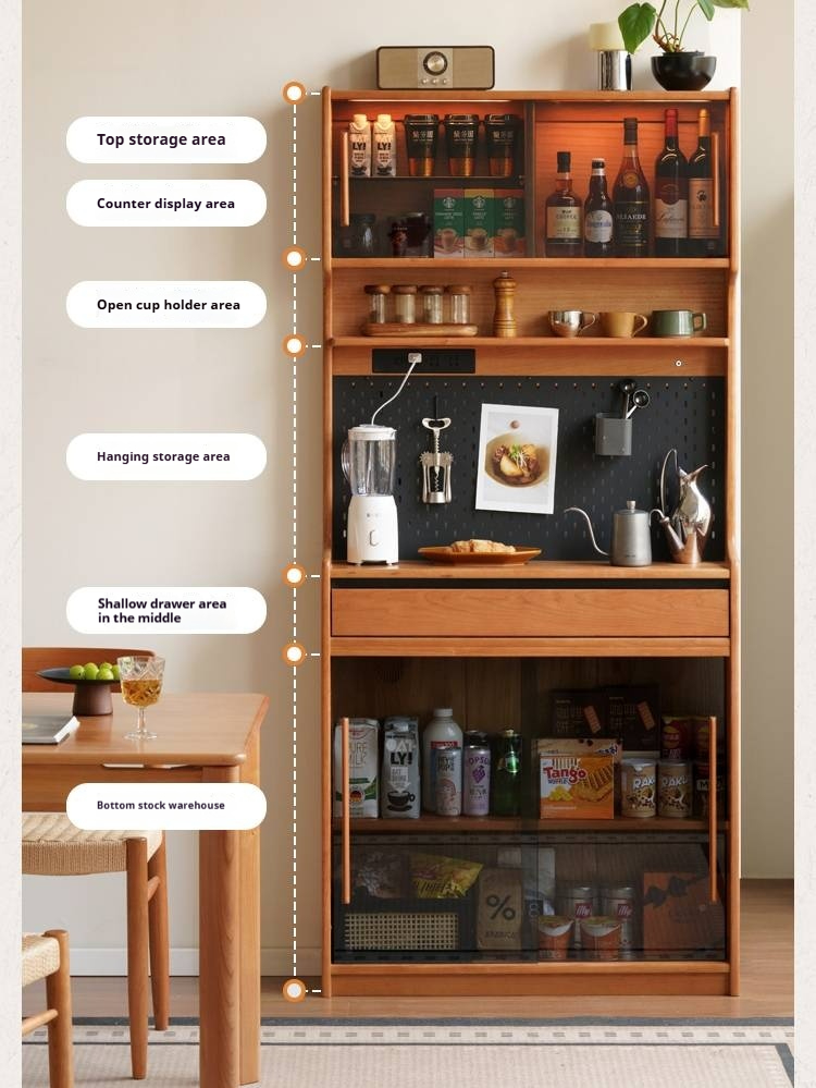 Cherry Solid Wood Ultra-thin Sideboard.