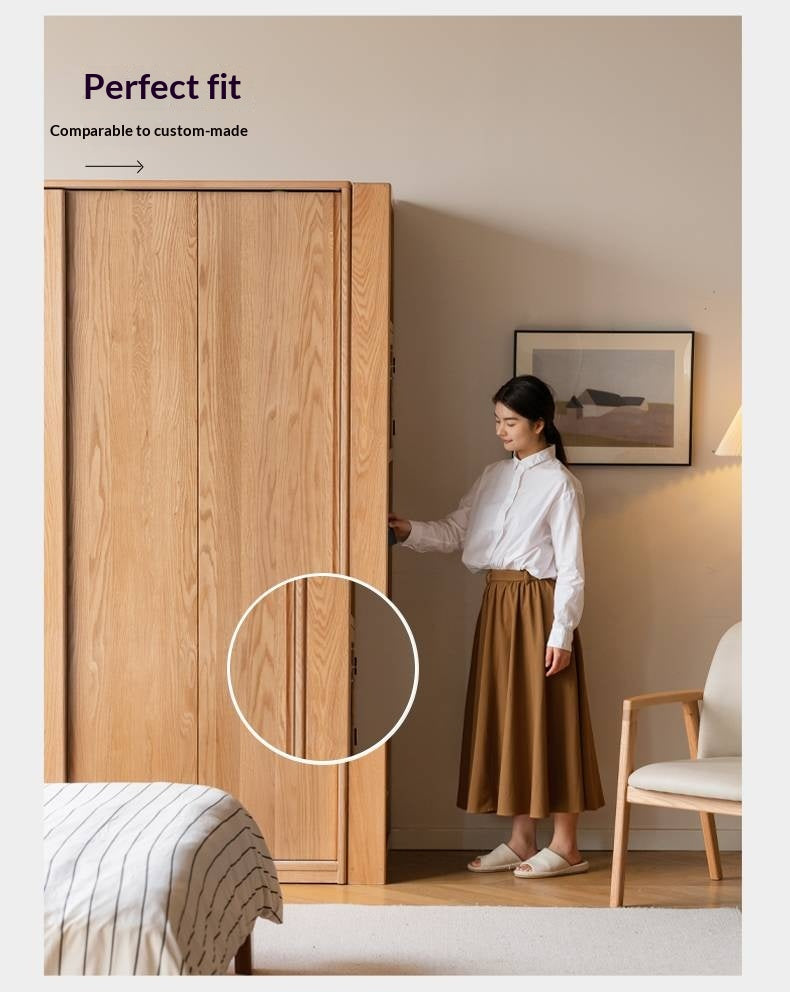 Oak, Cherry Solid Wood Corner Wardrobe