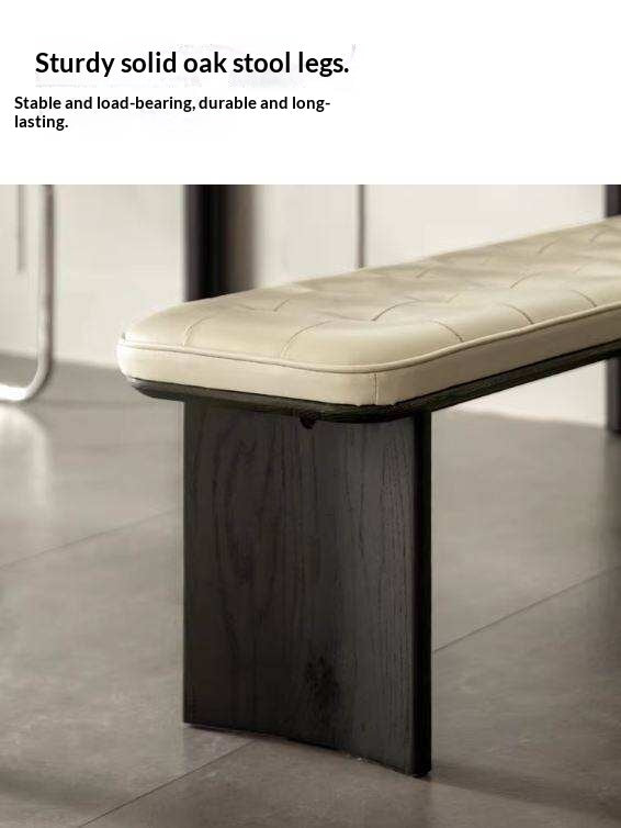 Black Walnut, Ash, Oak Solid Wood Luxury First-Layer Yellow Cowhide Seat Bench