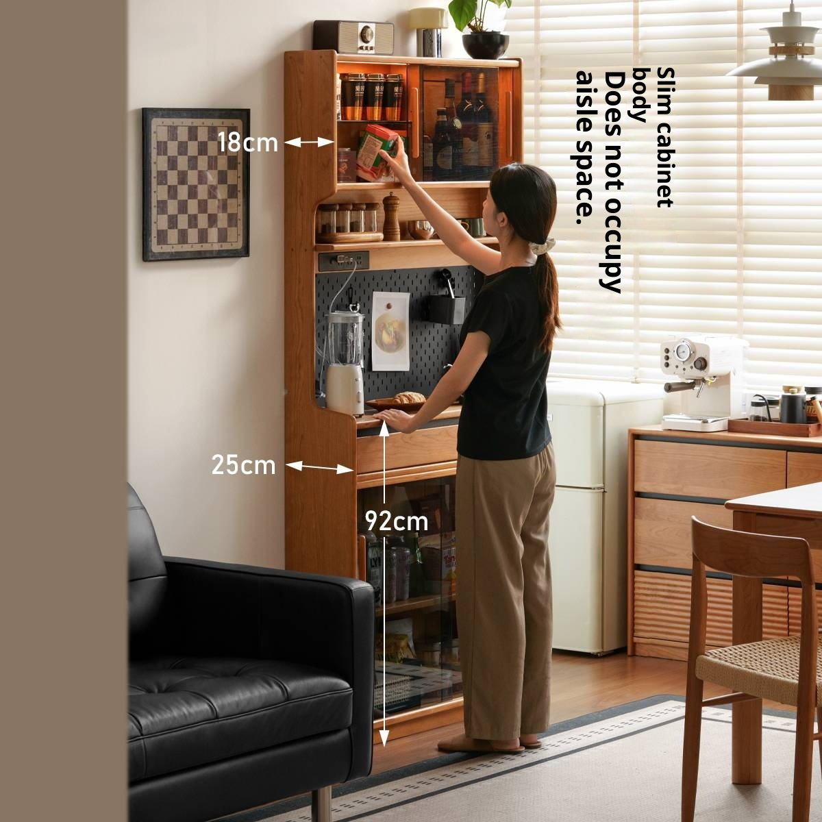 Cherry Solid Wood Ultra-thin Sideboard