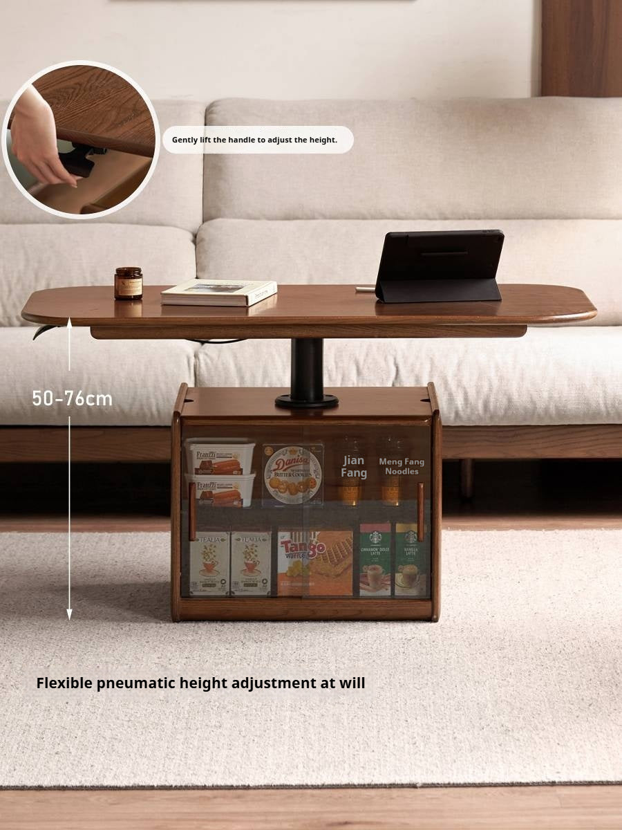Oak Solid Wood Elevating Lifting Coffee Table