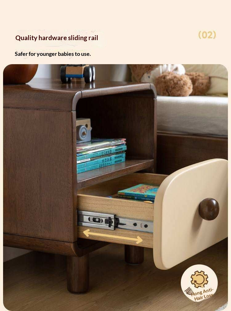 Solid Rubberwood Solid Wood Modern Children's Nightstand