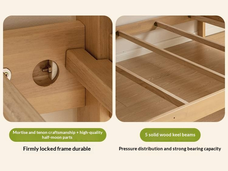 Rubberwood Solid Wood Children's Bunk Bed