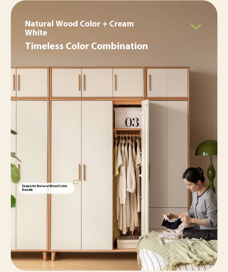 Oak Solid Wood Modern Wardrobe.