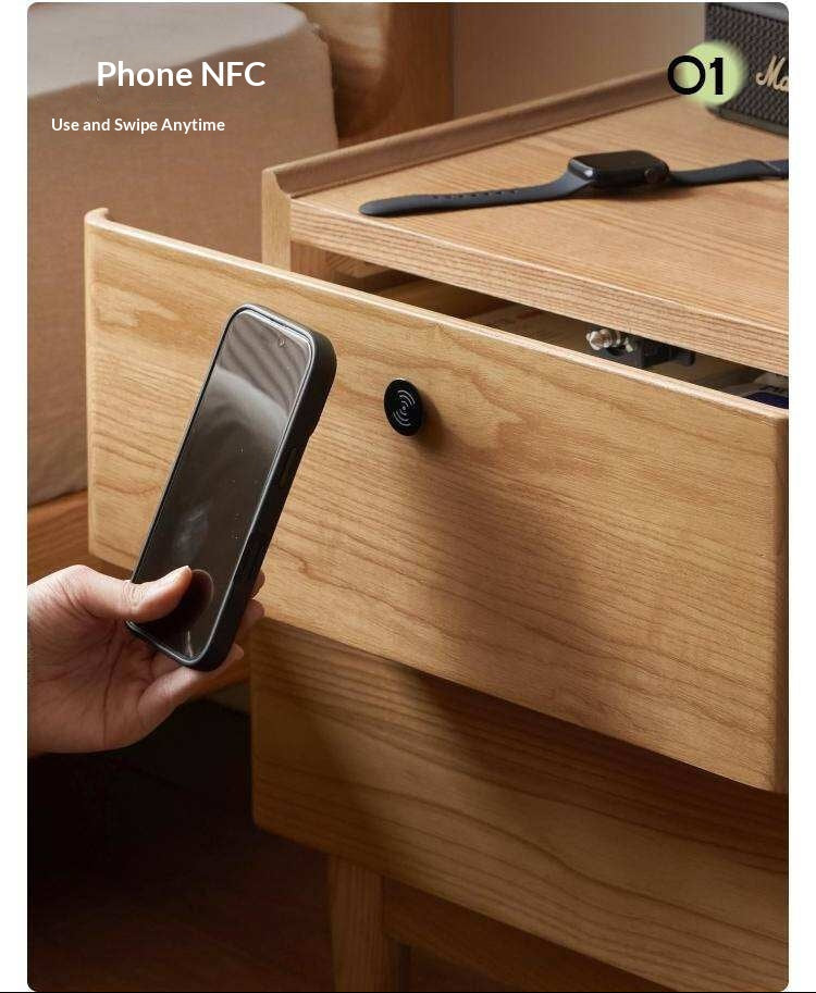 Ash, Oak, White Ash, White Oak, Sandalwood Solid Wood White Wax Small Nightstand